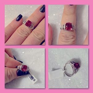 Salmon Quartz Sterling Silver Solitaire Ring